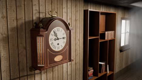3D-animation-of-an-old-mechanical-clock-on-a-wooden-wall