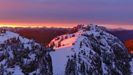 Schneebedeckte-Berge-Und-Bäume-Im-Pazifischen-Nordwesten