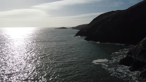 Aerial-Over-Ocean-on-Welsh-Coastline