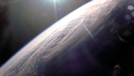 Hurrikan-Auf-Der-Erde,-Weltraum-POV