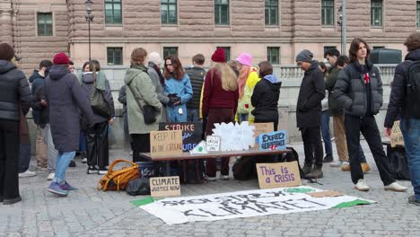 „Fridays-For-Future“-Schulstreiks-Des-Schwedischen-Parlaments-In-Stockholm