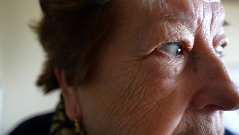 Closeup-profile-of-old-woman-showing-wrinkles-on-her-face