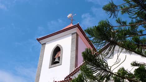 Bell-tower-on-Church-of-Saint-Anthony-of-Motael,-oldest-Roman-Catholic-church-in-Timor-Leste,-capital-city-of-East-Timor,-Southeast-Asia