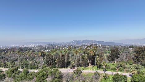 Elysian-Park,-Los-Angeles-drone-flight