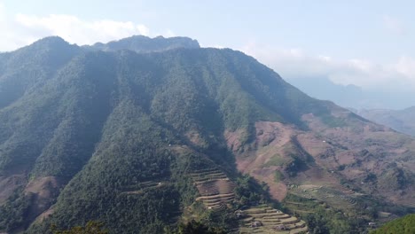 Extreme-wide-shot-of-mountain-range-in-north-of-Vietnam