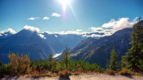 Timelapse-of-Tourists-visiting-the-historic-Eagle's-Nest-building-on-mountain-summit,-a-former-secret-nazi-building