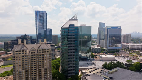 Aerial-view:-Skyline-of-Buckhead-in-Atlanta-during-sunny-day
