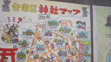 Mapa-Del-Templo-Japonés,-Ciudad-De-Tokio-En-Japón