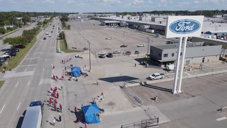 Huelga-De-La-UAW-En-La-Planta-De-Ensamblaje-De-Wayne-De-Ford-Motor-Company,-Wayne,-Michigan,-Estados-Unidos