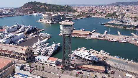 Teleferic-del-Port,-Barcelona,-Spain