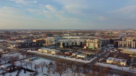Hermosas-Vistas-Aéreas-Invernales-De-La-Ciudad-De-Winnipeg,-Canadá