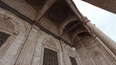 Ornamented-wall-of-Citadel-of-Saladin-in-Cairo,-Egypt