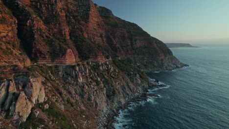 Chapman's-Peak-Drive,-Carved-On-Steep-Cliffs-In-Cape-Town,-South-Africa