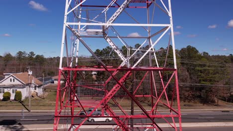 Fire-observation-tower-slow-ascent-from-base-to-top