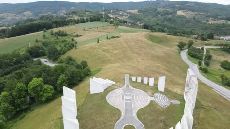 Kadinjaca-WWII-Memorial-Complex,-Drone-Aerial-View