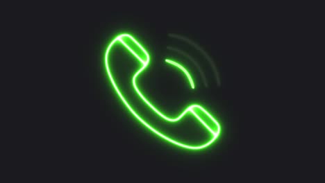 A-flickering-neon-sign-depicting-a-green-phone-receiver-and-sound-waves-as-curves