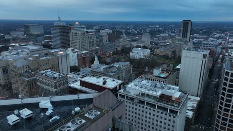 Aerial-rising-shot-of-a-building-with-the-Virginia-Lottery-logo