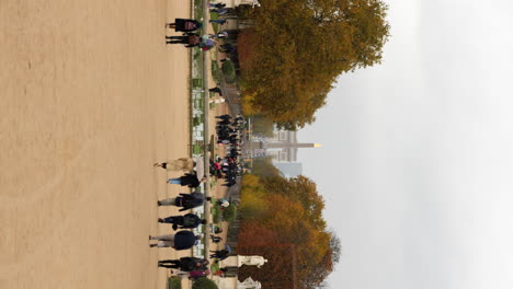 Vertical-shot-of-Place-de-la-Concorde-with-Luxor-Obelisk-in-background,-Paris,-France