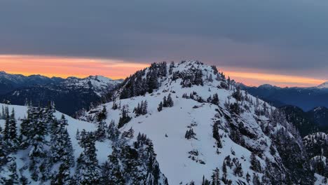 Schneebedeckte-Berge-Und-Bäume-Im-Pazifischen-Nordwesten