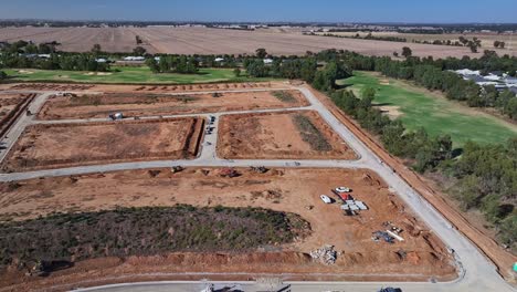 Yarrawonga,-Victoria,-Australia---8-March-2024:-Infrastructure-groundwork-for-future-homes-beside-a-golf-course-in-Yarrawonga