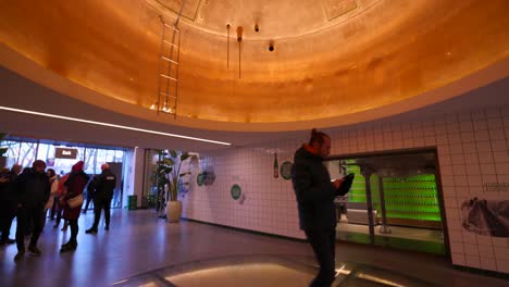 Heineken-Museum-entrance-ceiling-in-Amsterdam—architectural-elegance,-iconic-brand-allure