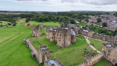 Medieval-Alnwick-Castle,-England-UK