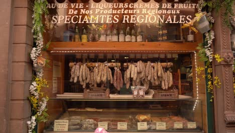 Dried-Meat-and-Sausages-in-the-Butcher-Shop-Window-in-Town-of-Ribeauvill?