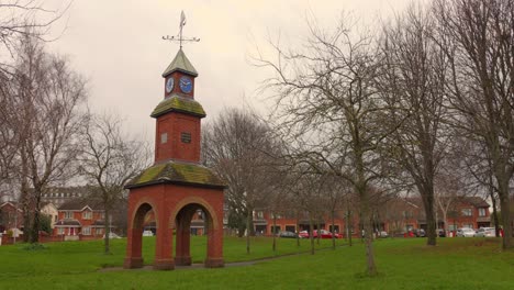 Clock-Tower-At-The-Park-In-Dalcassian-Downs,-Dublin,-Ireland