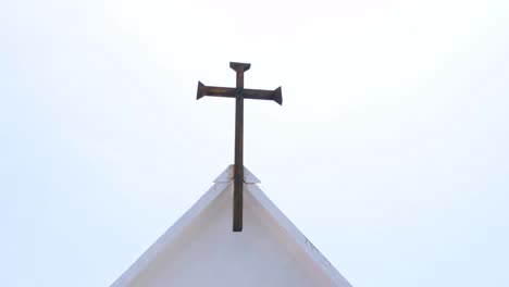 Close-up-of-crucifix-on-chapel-within-Santa-Cruz-cemetery-in-capital-city-of-East-Timor,-Southeast-Asia