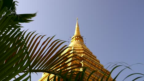 Typisches-Goldenes-Dachl-Im-Thailändischen-Tempel-Mit-Palmen