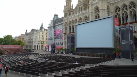 Austrians-Walking-near-The-Vienna-City-Hall-during-Film-Festival-Month-in-Vienna
