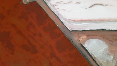 Arial-view-of-red-and-pink-salt-pan