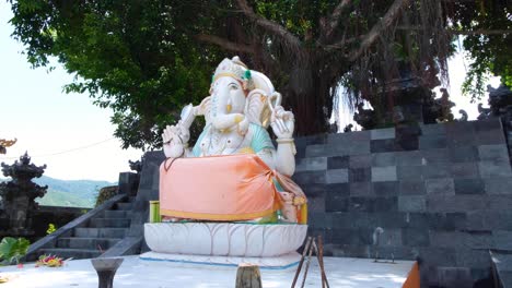 A-statue-of-Ganesha-deity-within-Pura-Girinatha-Balinese-Hindu-temple-in-the-capital-city-of-East-Timor,-Southeast-Asia