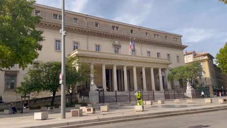 Vista-Estática-Del-Palacio-De-Justicia-Del-Palacio-De-Justicia-En-Aix-en-Provence,-Francia