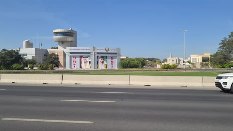 Dubai-UAE,-Highway-Traffic,-Right-Seat-Passenger-POV-of-Vehicles-and-Buildings