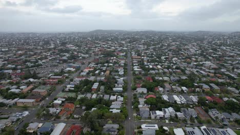 Aerial-View-Of-Suburban-Area-Near-Brisbane-City,-Queensland,-Australia