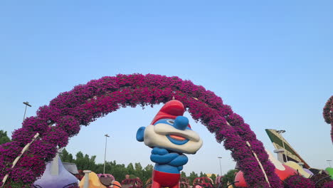 Papa-Smurf-Cartoon-Character-Statue-in-Dubai-Miracle-Garden-United-Arab-Emirates