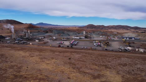 Aerial-View-of-Concrete-Plant-Facility,-Cemex-Highway-89,-Prescott,-Arizona-USA