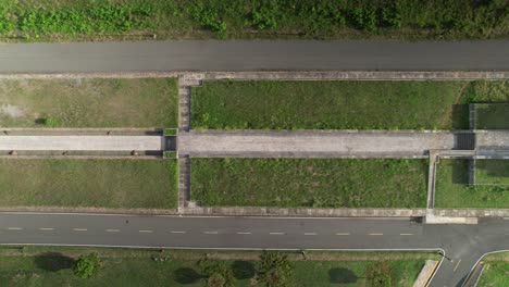 Lighthouse-mausoleum-Christopher-Columbus-Santo-Domingo-aerial-drop-down-view