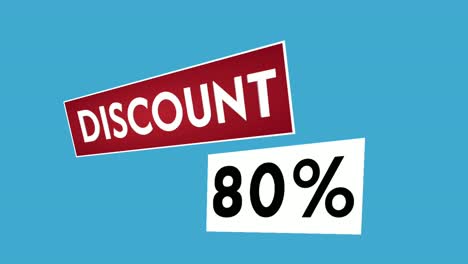 Discount-80%-percent-text-animation-motion-graphics-suitable-for-your-flash-sales,black-Friday,-shopping-projects-business-concept-on-blue-screen