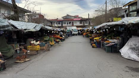 Local-market-grocery-local-people-farmer-selling-fresh-farm-products-open-air-market-tourist-attraction-meeting-people-visiting-anzali-city-harbor-bay-sea-port-urban-region-downtown-old-city-in-Gilan