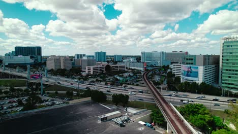 Bilboards-in-Miami-downtown.-Florida,-United-States-aerial