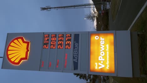 High-and-expensive-fuel-and-diesel-prices-on-an-Austrian-highway-Shell-petrol-station