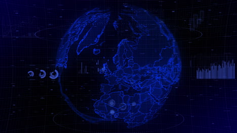 cinematic-digital-globe-rotating-video-background-showcases-zooming-in-on-Denmark-country