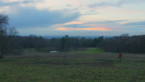 Profile-view-of-Lyme-Park-at-dusk-in-Greater-Manchester,-England