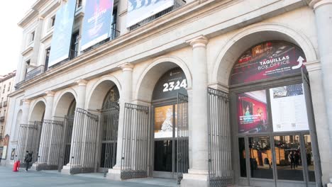 Teatro-Real-entrance-and-ticket-counter-located-at-Plaza-Isabel-II-and-opposite-the-Royal-Palace-is-Spain's-foremost-institution-for-the-performing-and-musical-arts