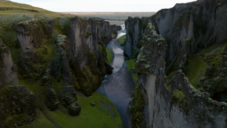 Scenic-Fjadrargljufur-Canyon-And-Fjadra-River-At-Dusk-In-South-Iceland