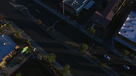 Revealing-Drone-Shot-of-Las-Vegas-Cityscape-Skyline-on-Sunset-From-West-Neighborhood