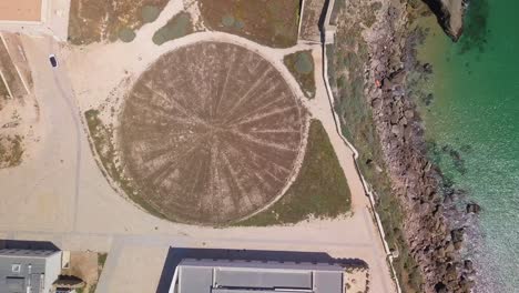 Center-Pivot-Irrigation-in-algarve,-portugal-by-drone-in-4k