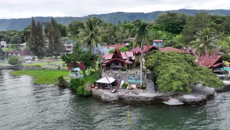 Lake-Toba,-traditional-Batak-style-houses,-unique-and-authentic-experience